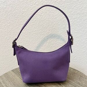 Y2K Vintage Liz Claiborne Purple Top Handle Top Zip Mini Shoulder Bag